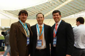 Fernando Palomo en el set de Fuera de Juego.